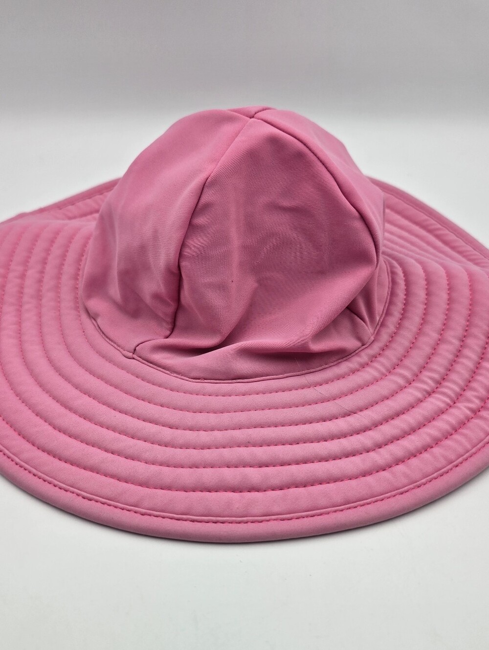 Girls Ruffle Butts Pink Wide Brim Sun Hat Size 12M-2T